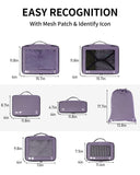 7 Pcs Packing Cubes for Travel Organizer Tear-Resistant with Number Icon Handle Storage Bags for Carry on Bag for Clothes Shoes