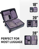 7 Pcs Packing Cubes for Travel Organizer Tear-Resistant with Number Icon Handle Storage Bags for Carry on Bag for Clothes Shoes