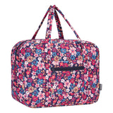 Quilted Travel Duffel Bag for Women Trolley Sleeve Tote Floral Print Personal Item Bag for Spirit Airlines Approved Underseat Carry on Weekender Gym Bag Christmas Gift