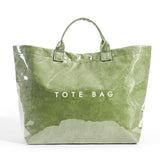 PVC Tote Bag for Women Clear Plastic Handbag Large Work