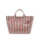 Striped Large-capacity PVC Tote Bag for Women Shoulder Bag