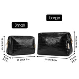 NARWEY Crocodile Grain PU Leather Makeup Bag For Women