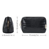 NARWEY Crocodile Grain PU Leather Makeup Bag For Women