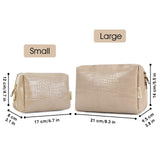 NARWEY Crocodile Grain PU Leather Makeup Bag For Women