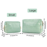 NARWEY Crocodile Grain PU Leather Makeup Bag For Women