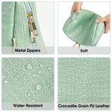 NARWEY Crocodile Grain PU Leather Makeup Bag For Women