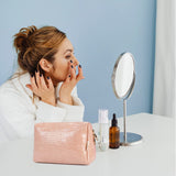 NARWEY Crocodile Grain PU Leather Makeup Bag For Women