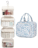 Narwey Hanging Floral Toiletry Bag for Women Travel Makeup Bag Organizer Toiletries Bag