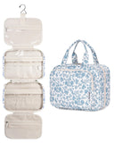 Narwey Hanging Floral Toiletry Bag for Women Travel Makeup Bag Organizer Toiletries Bag