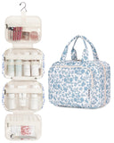 Narwey Hanging Floral Toiletry Bag for Women Travel Makeup Bag Organizer Toiletries Bag