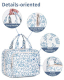 Narwey Hanging Floral Toiletry Bag for Women Travel Makeup Bag Organizer Toiletries Bag