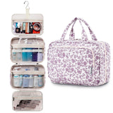 Narwey Hanging Floral Toiletry Bag for Women Travel Makeup Bag Organizer Toiletries Bag