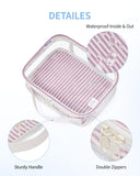 Narwey TSA Approved Clear Toiletry Bag for Travel, Waterproof PVC Clear Makeup Bags, Portable Compact Cosmetic Bag Make Up Organizer, Airport Airline Quart Size Compliant Bag