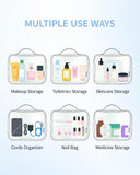 Narwey TSA Approved Clear Toiletry Bag for Travel, Waterproof PVC Clear Makeup Bags, Portable Compact Cosmetic Bag Make Up Organizer, Airport Airline Quart Size Compliant Bag