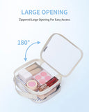 Narwey TSA Approved Clear Toiletry Bag for Travel, Waterproof PVC Clear Makeup Bags, Portable Compact Cosmetic Bag Make Up Organizer, Airport Airline Quart Size Compliant Bag