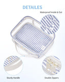 Narwey TSA Approved Clear Toiletry Bag for Travel, Waterproof PVC Clear Makeup Bags, Portable Compact Cosmetic Bag Make Up Organizer, Airport Airline Quart Size Compliant Bag