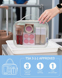 Narwey TSA Approved Clear Toiletry Bag for Travel, Waterproof PVC Clear Makeup Bags, Portable Compact Cosmetic Bag Make Up Organizer, Airport Airline Quart Size Compliant Bag