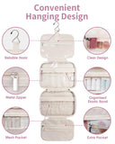 Narwey Hanging Floral Toiletry Bag for Women Travel Makeup Bag Organizer Toiletries Bag