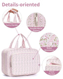 Narwey Hanging Floral Toiletry Bag for Women Travel Makeup Bag Organizer Toiletries Bag