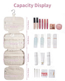 Narwey Hanging Floral Toiletry Bag for Women Travel Makeup Bag Organizer Toiletries Bag