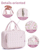 Narwey Hanging Floral Toiletry Bag for Women Travel Makeup Bag Organizer Toiletries Bag