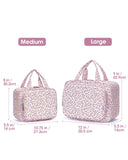 Narwey Hanging Floral Toiletry Bag for Women Travel Makeup Bag Organizer Toiletries Bag