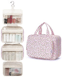 Narwey Hanging Floral Toiletry Bag for Women Travel Makeup Bag Organizer Toiletries Bag