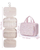 Narwey Hanging Floral Toiletry Bag for Women Travel Makeup Bag Organizer Toiletries Bag