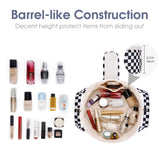 Narwey Barrel Drawstring Checkered Makeup Bag Large Cosmetic Bag Make up Bags