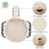 Narwey Barrel Drawstring Checkered Makeup Bag Large Cosmetic Bag Make up Bags