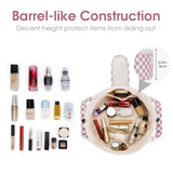 Narwey Barrel Drawstring Checkered Makeup Bag Large Cosmetic Bag Make up Bags