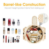 Narwey Barrel Drawstring Checkered Makeup Bag Large Cosmetic Bag Make up Bags
