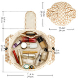 Narwey Barrel Drawstring Checkered Makeup Bag Large Cosmetic Bag Make up Bags