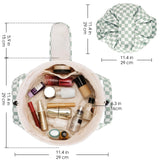 Narwey Barrel Drawstring Checkered Makeup Bag Large Cosmetic Bag Make up Bags