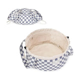 Narwey Barrel Drawstring Checkered Makeup Bag Large Cosmetic Bag Make up Bags