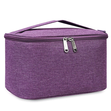 Cosmetic Bag Flower Pattern Canvas Makeup Bag Travel Toiletry Accessories  Pouch Organizer - Purple Flower Wholesale
