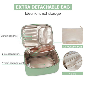 extra petite travel bag makeup Relavel Small for Women, 2 Layer Makeup Organizer The Small Bronze Traveller is a fold Pocmimut Mini Makeup Bag with