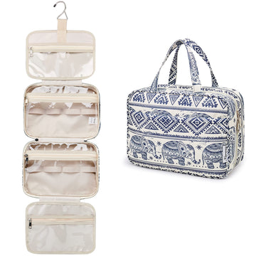 foldable travel makeup bag Large Hanging Toiletry Bag Travel Makeup Bag Cosmetic Organizer for Women and Girls – narwey