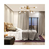 Herrlicht Sputnik Chandeliers Semi Flush Mount Ceiling Light Brass