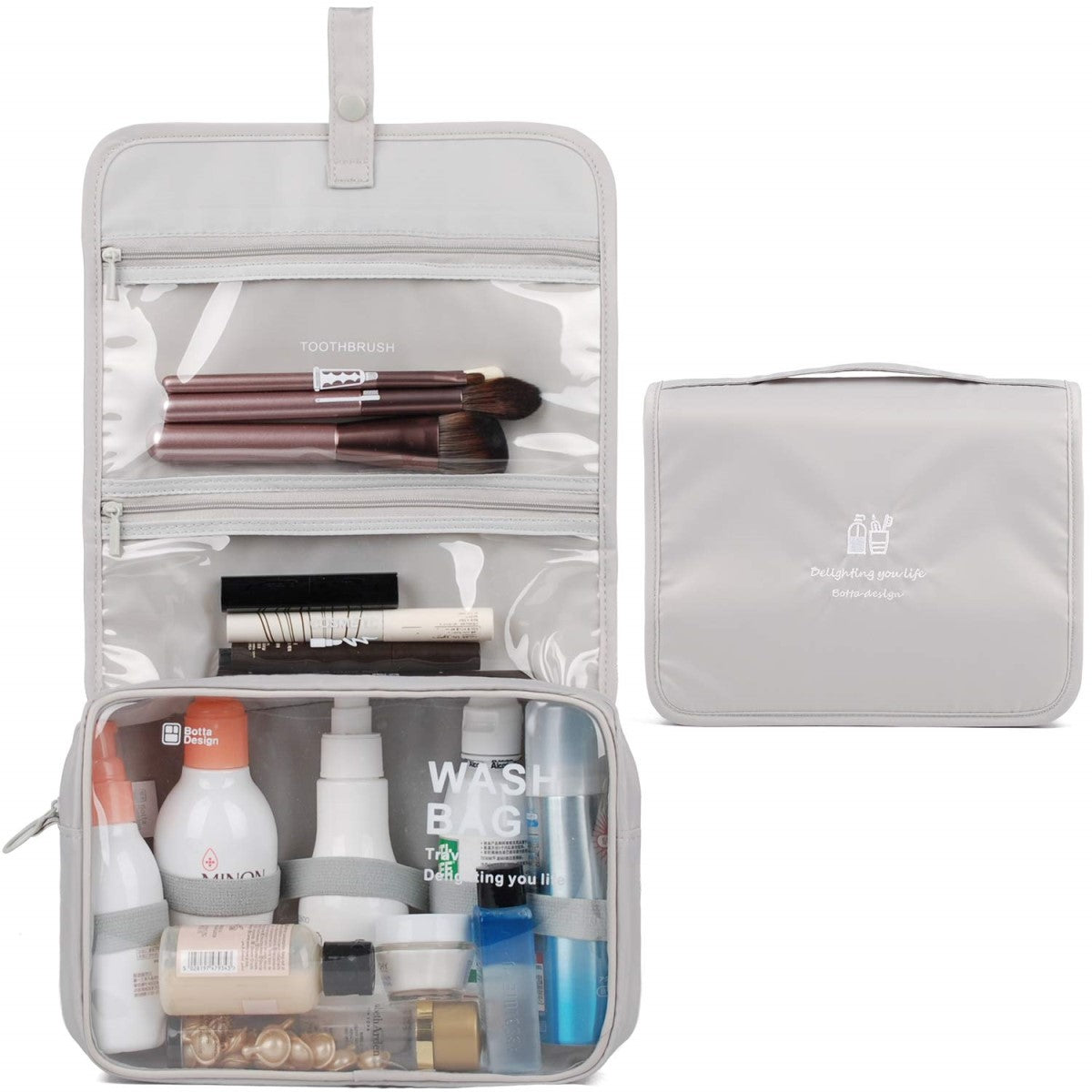 TSA Approved Clear Toiletry Bag ,DARIN 2PC Travel Makeup Bag